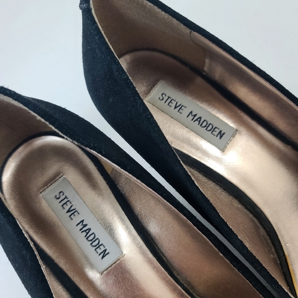 Steve Madden Women's Black Preti Suede Heels Size 11 - Picture 5 of 8